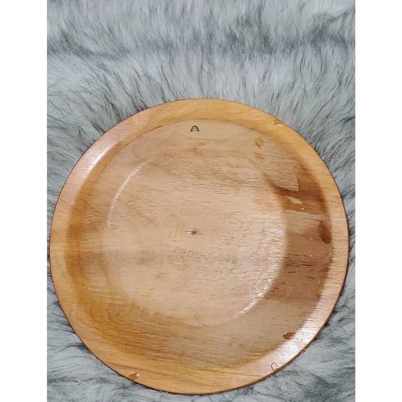 Vintage Wooden Decorative "Give Us This Day Our Daily Bread" Brown Plate Plaque - Picture 5 of 6